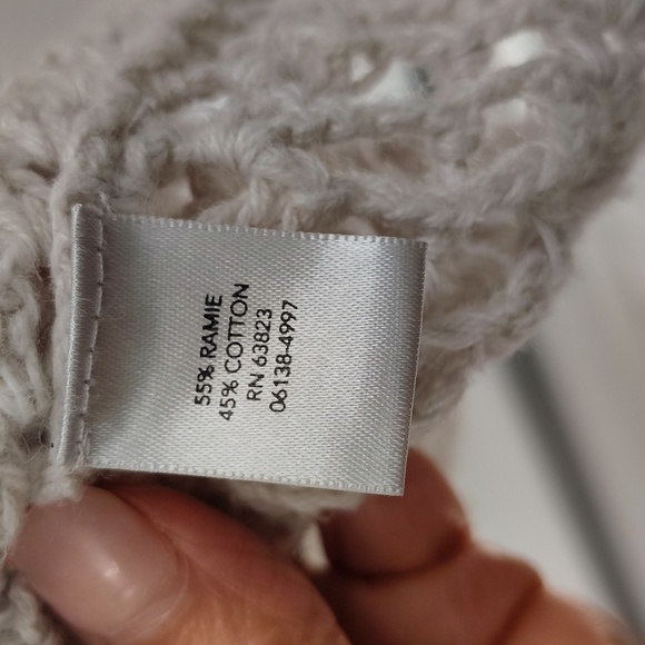 Christopher & Banks Ivory Crochet Cover Size Medium One Button Closure - Picture 4 of 6